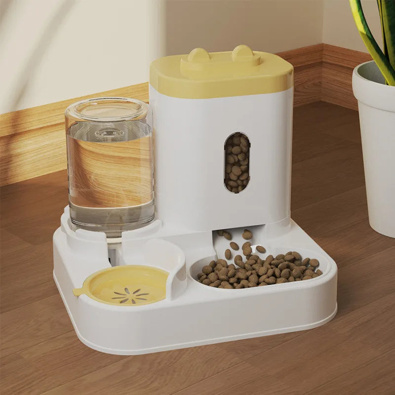 Cat And Pet Automatic Water And Food Dispenser 10 Days Usage Intuitive Quantity Pet Automatic Rice Bowl For Short-term Outings