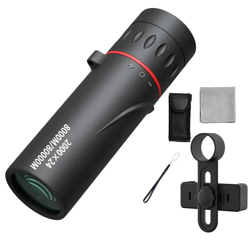 2000x24 Monocular Telescope Mini Portable HD Low Light Binocular Waterproof Outdoor Camping Climbing Birdwatching Telescopes