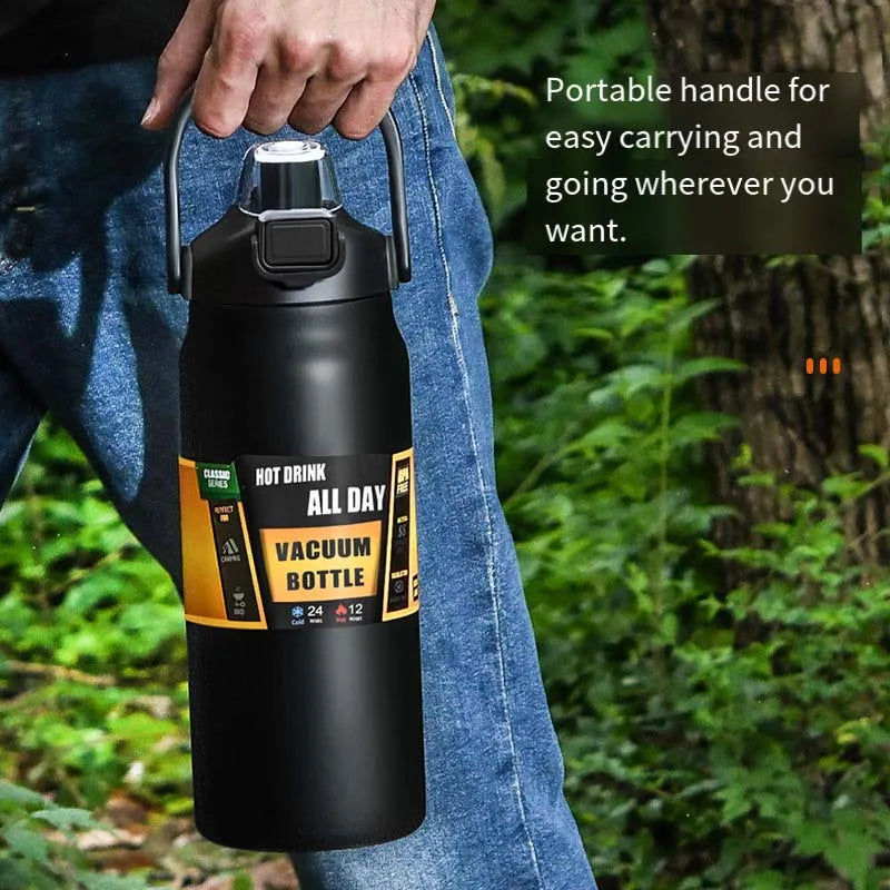 Portable thermal insulation pot portable large capacity outdoor sports kettle 304 stainless steel double drinking hiking pot