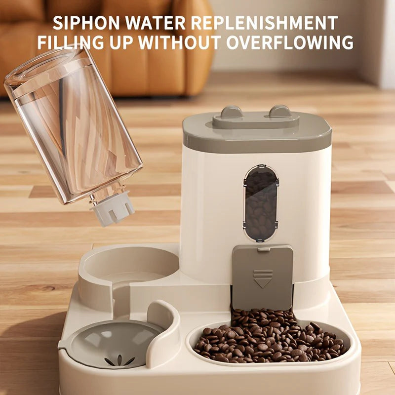 Cat And Pet Automatic Water And Food Dispenser 10 Days Usage Intuitive Quantity Pet Automatic Rice Bowl For Short-term Outings