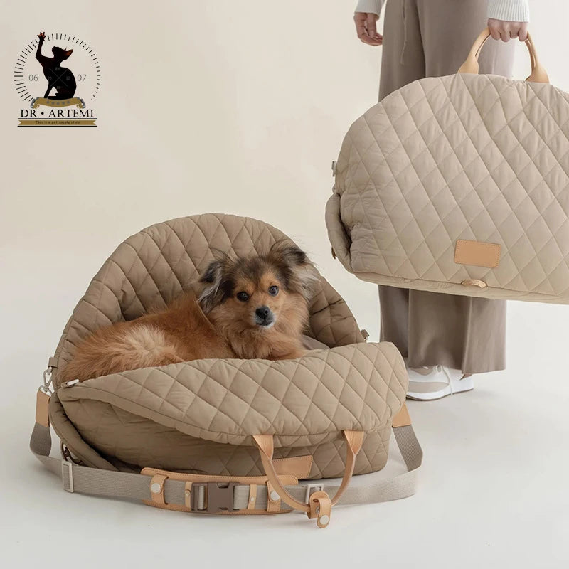 Safe Car Dog Carrier Bags , Kennel Bag for Small Dog Cat Travel, Siege De Voiture,Non-slip Pet Dog Car Carriers,