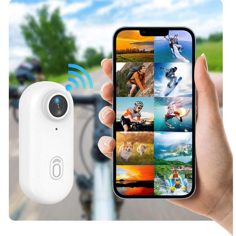 Pocket 4K Mini Camera Magnetic Wearable Cam with Waterproof Shell WiFi Bike Camera Friendly for Casual Cycling Vlog Home Use
