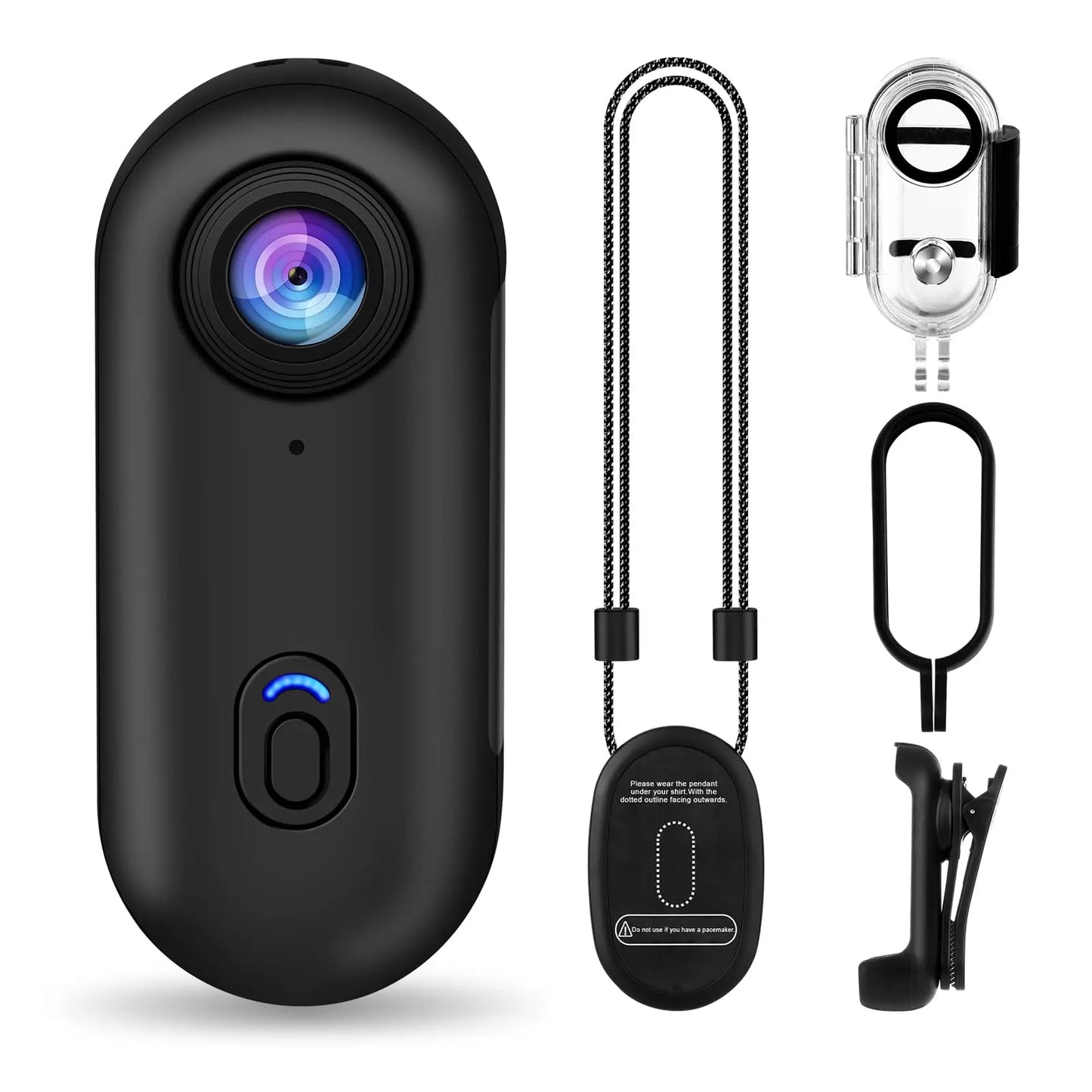 Pocket 4K Mini Camera Magnetic Wearable Cam with Waterproof Shell WiFi Bike Camera Friendly for Casual Cycling Vlog Home Use