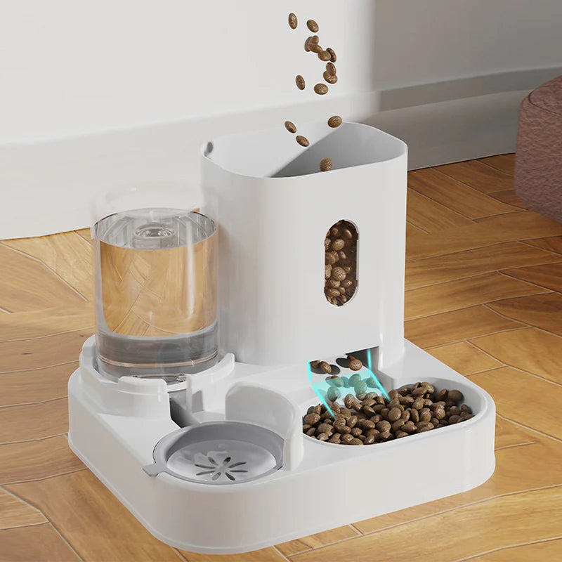 Cat And Pet Automatic Water And Food Dispenser 10 Days Usage Intuitive Quantity Pet Automatic Rice Bowl For Short-term Outings