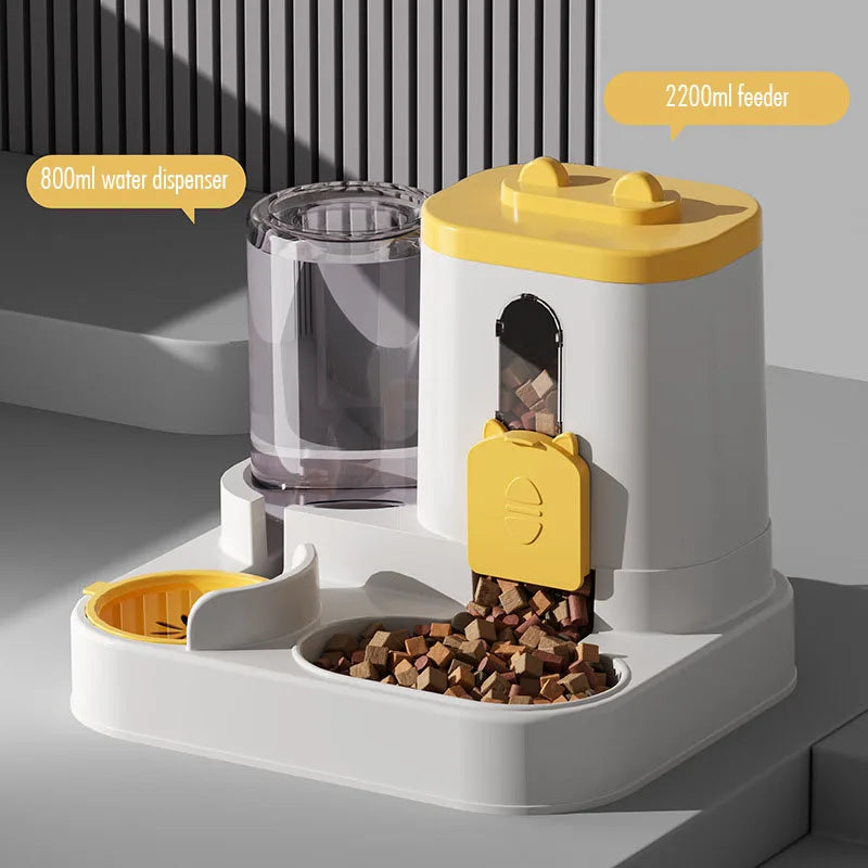 Cat And Pet Automatic Water And Food Dispenser 10 Days Usage Intuitive Quantity Pet Automatic Rice Bowl For Short-term Outings