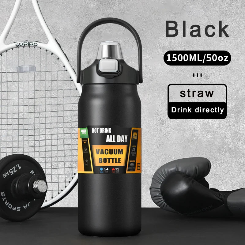 Portable thermal insulation pot portable large capacity outdoor sports kettle 304 stainless steel double drinking hiking pot