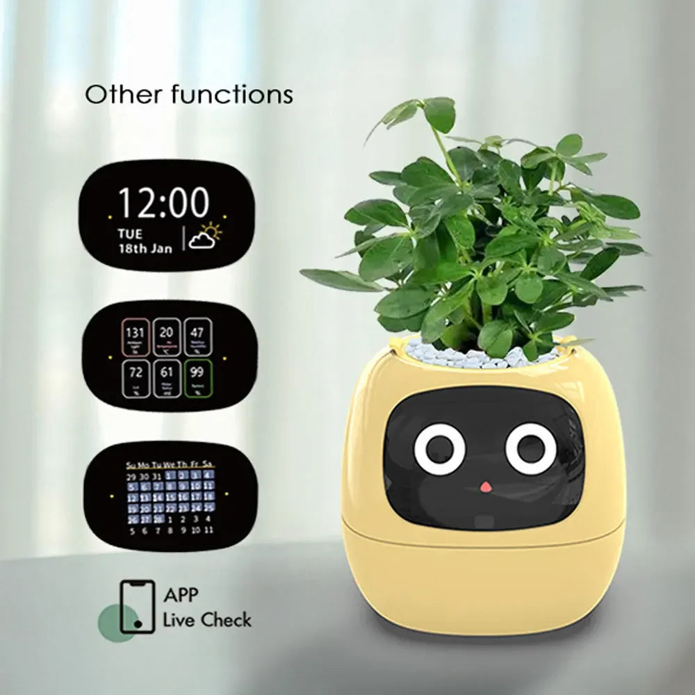 Smart Planter Smart Pet Flowerpots Ai Planter Intelligent Flowerpots Ai Chips Endless Fun Over 49 Expressions 7 Smart Sensors