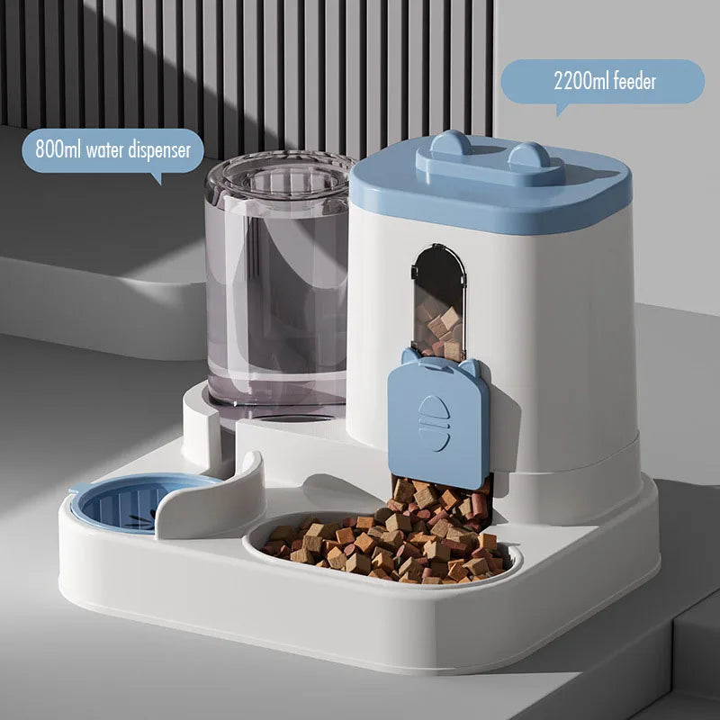 Cat And Pet Automatic Water And Food Dispenser 10 Days Usage Intuitive Quantity Pet Automatic Rice Bowl For Short-term Outings