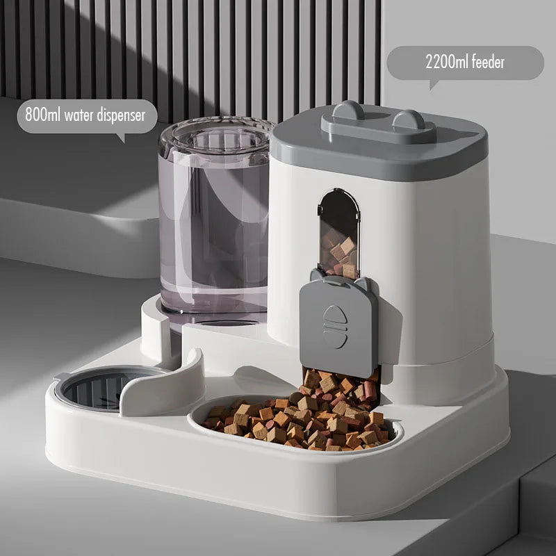 Cat And Pet Automatic Water And Food Dispenser 10 Days Usage Intuitive Quantity Pet Automatic Rice Bowl For Short-term Outings
