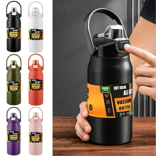 Portable thermal insulation pot portable large capacity outdoor sports kettle 304 stainless steel double drinking hiking pot