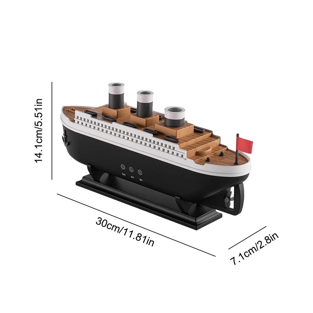 Titanic Ship Model Aromatherapy Essential Oil Diffuser with LED Color Lamp Night Light Home Ultrasonic Cool Mist Air Humidifier