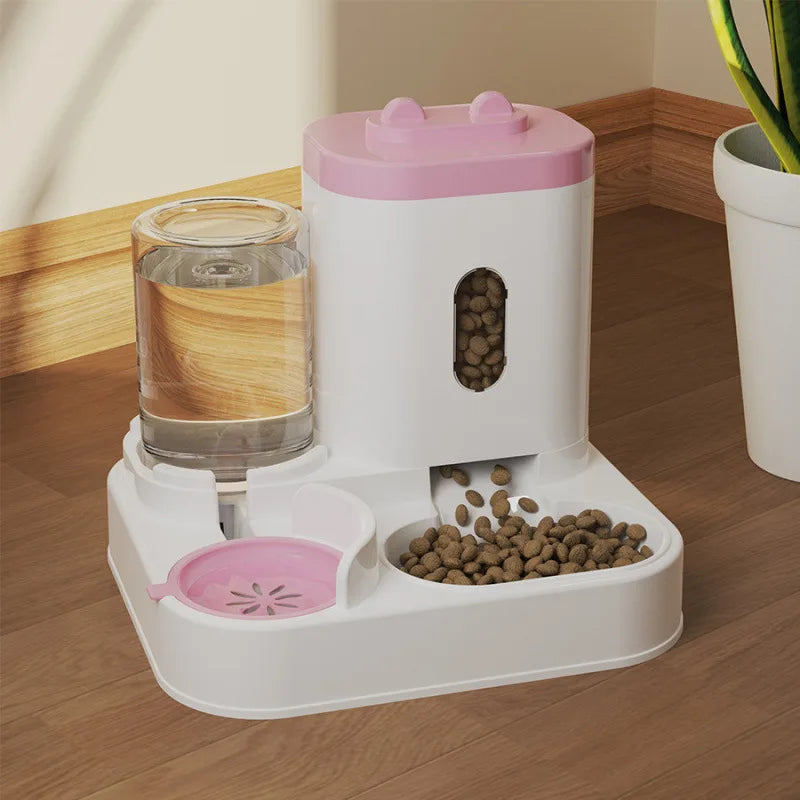 Cat And Pet Automatic Water And Food Dispenser 10 Days Usage Intuitive Quantity Pet Automatic Rice Bowl For Short-term Outings
